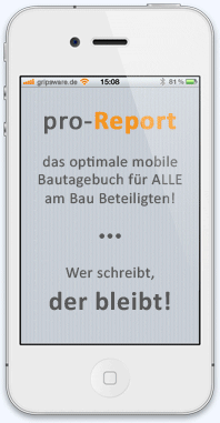 pro-Report - mobiles Bautagebuch / Mängelverfolgung
